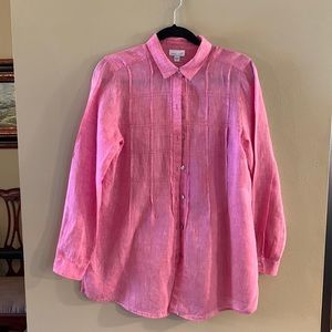 J.jill cross dyed linen shirt size small
